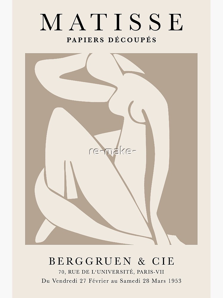 Póster Henri Matisse desnudo papel decoupes arte fondo beige recorte