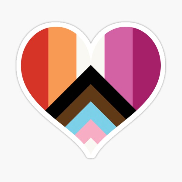 Lesbian Pride Flag Heart Rebooted Progress Pride Transgender