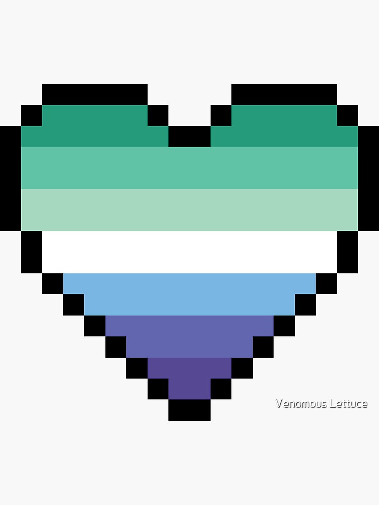 Mlm Pride Pixel Heart Sticker For Sale By Detectiveno Redbubble