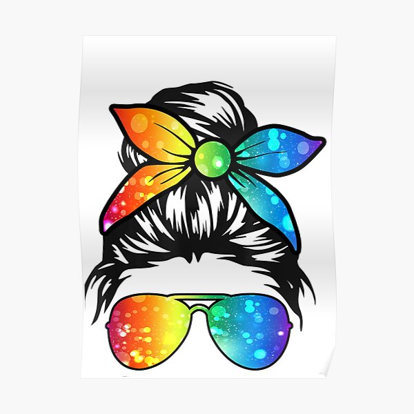 Messy Hair Bun Proud Mom Lgbt Gay Pride Support Lgbtq Parade Shirt