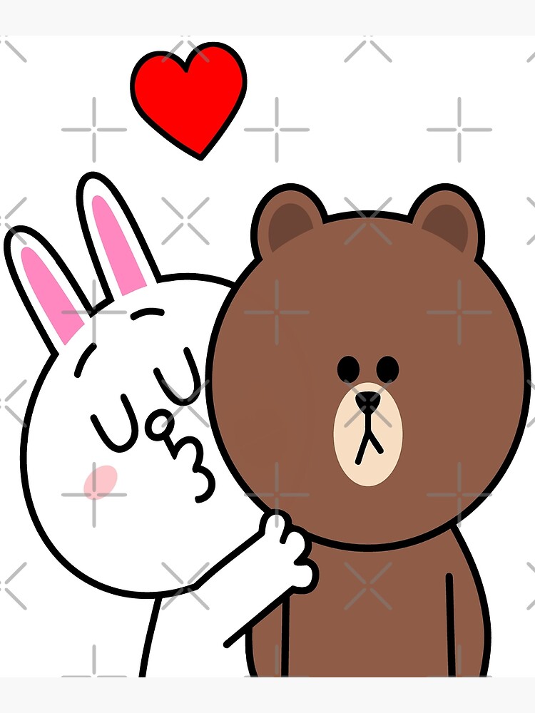 Brown Bear And Cony A Kiss U Poster For Sale By Tommytbird Redbubble