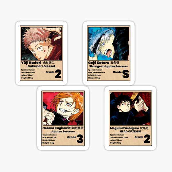 Jujutsu Kaisen ID Stickers Pack Sticker For Sale By Claywalkr Redbubble