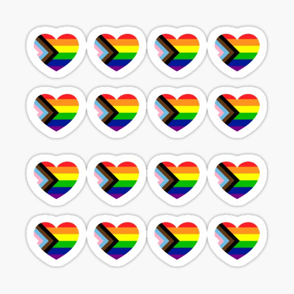 Progress Pride Flag Heart Sticker For Sale By Kewy Redbubble