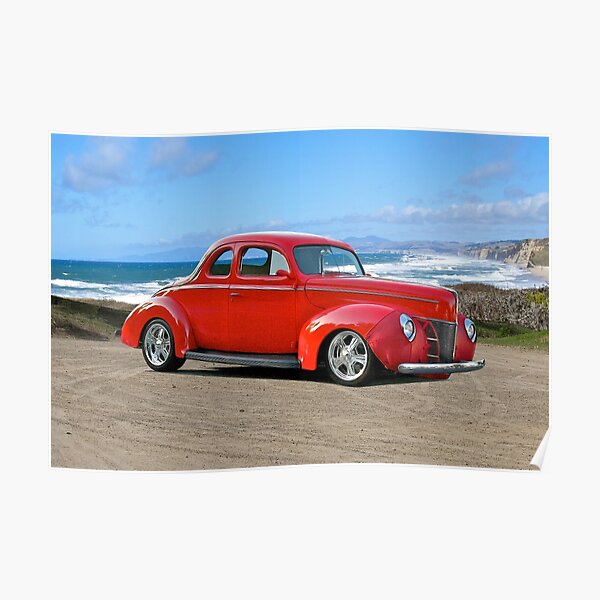 1940 Ford Red Coupe Poster For Sale By DaveKoontz Redbubble