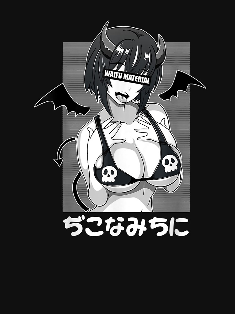 Ahegao Waifu Material Devil Anime Girl Cosplay T Shirt By Teresabruno Redbubble