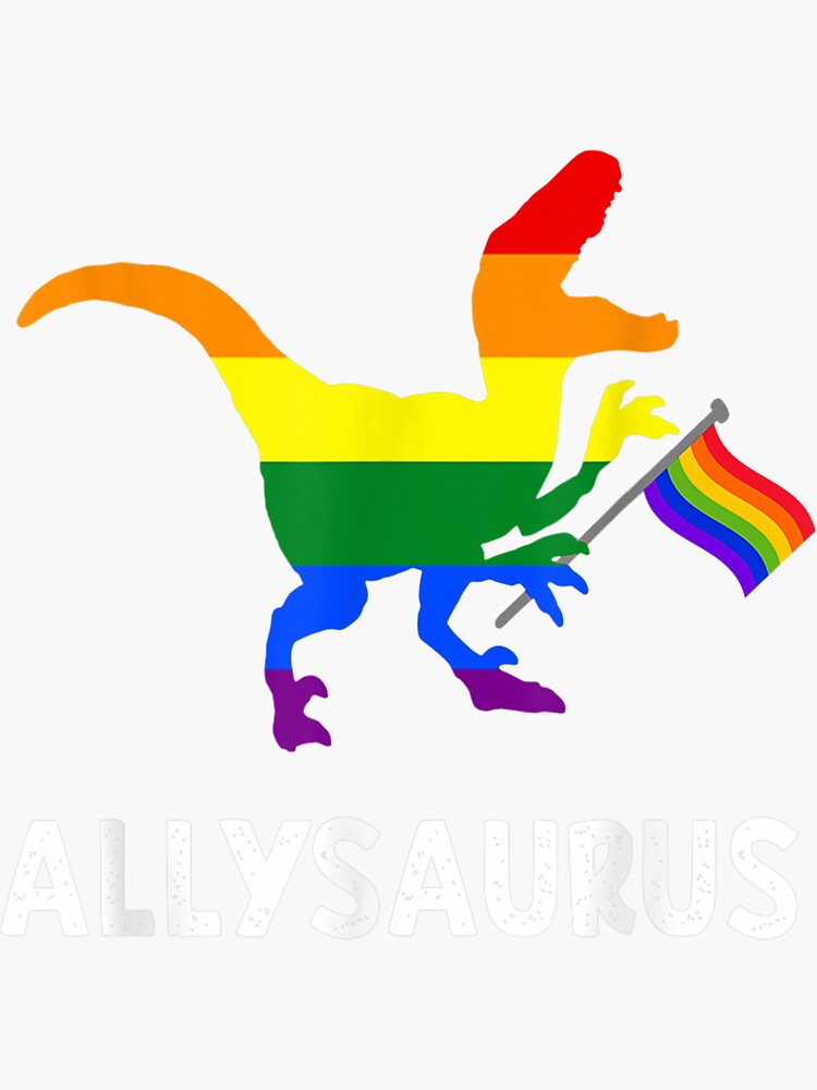 Pegatina Allysaurus Trans Ally T Rex Dinosaur Desfile Del Orgullo Gay