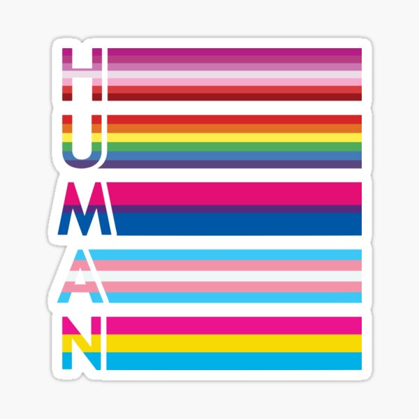 HUMAN LGBT Flag Gay Pride Month Transgender Rainbow Lesbian Sticker For Sale By Micreations