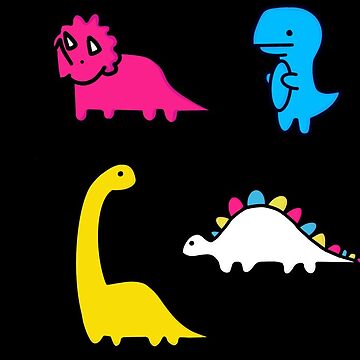 Pink Blue White And Yellow Dino Pack Sticker For Sale By