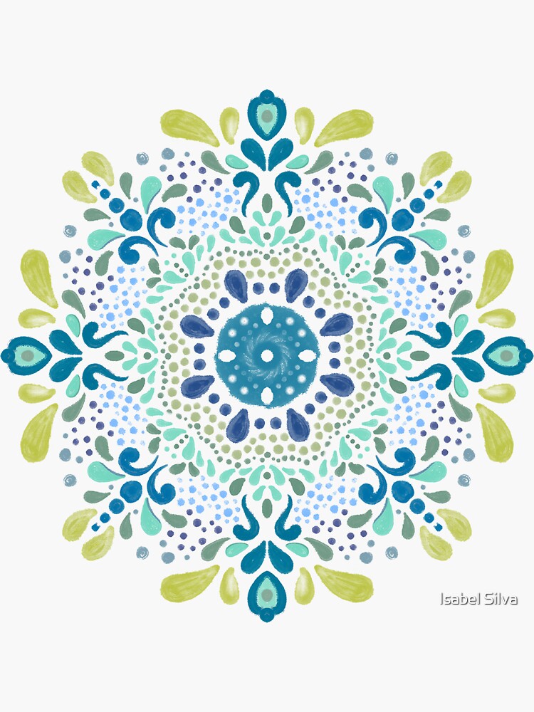 Pegatina Mandala De Tonos Fr Os De Isabelsilvaph Redbubble