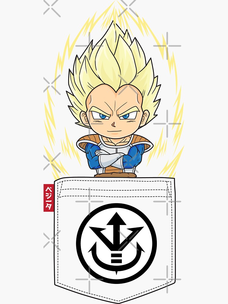 Pocket Chibi Super Saiyan Vegeta Sticker For Sale By TeeTowArgh