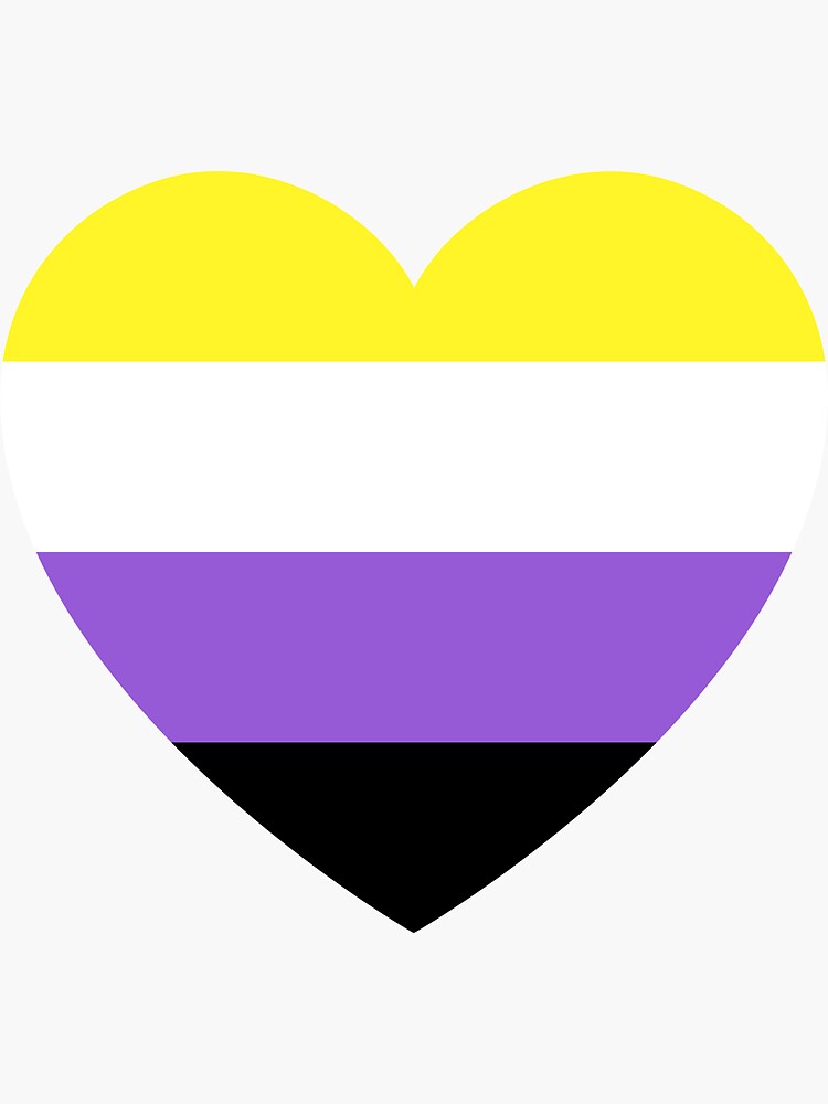 Nonbinary Pride Flag Heart Sticker By Chloebenzz Redbubble