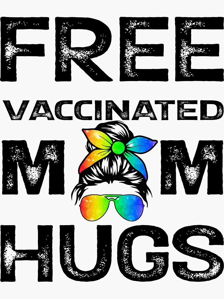 Messy Hair Bun Gay Pride Lesbian Free Vaccinated Mom Hugs Lgbt