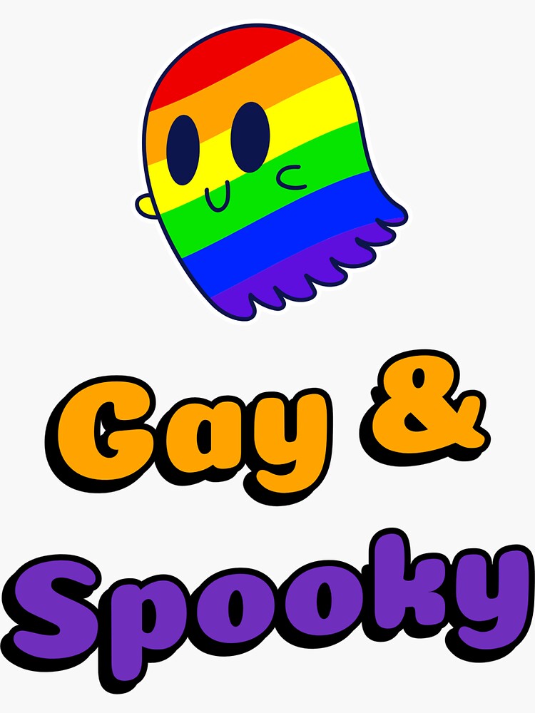 Gay And Spooky Rainbow Ghost Sticker For Sale By Squishstitches