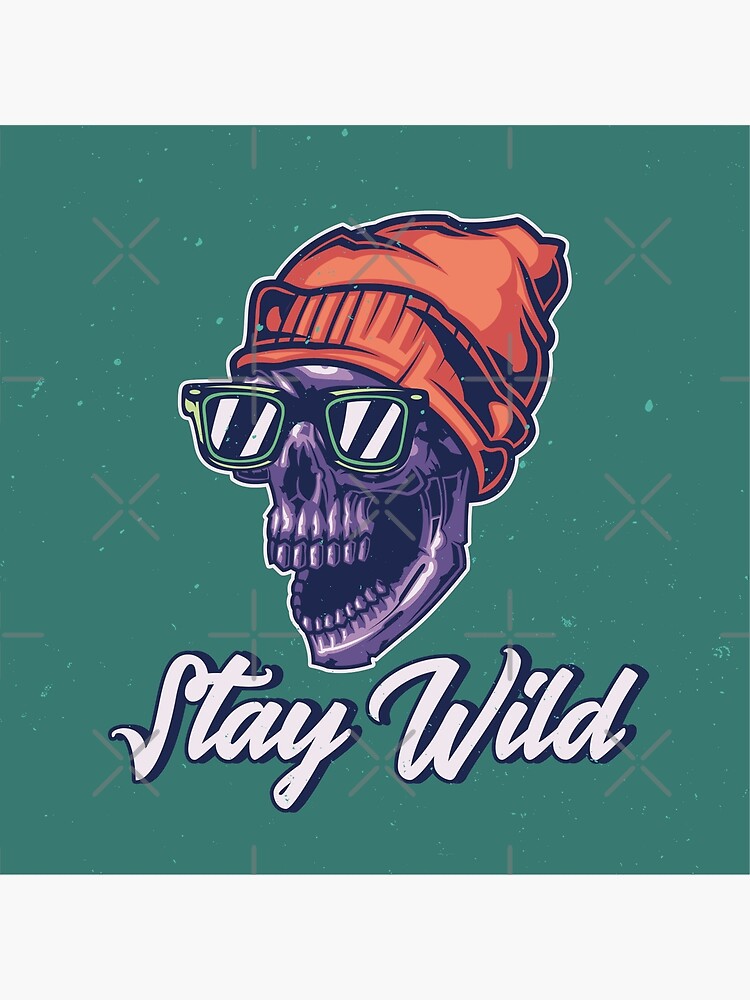 Póster Diseño de camiseta o póster con ilustración de Wild Skull de