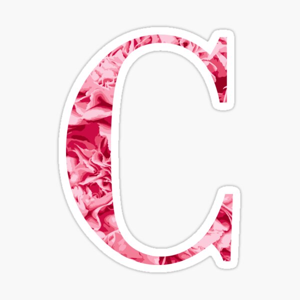 Letter C Light Pink Flowers Sticker For Sale By CiaraPrints Redbubble