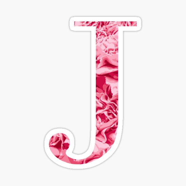 Letter J Light Pink Flowers Sticker For Sale By CiaraPrints Redbubble