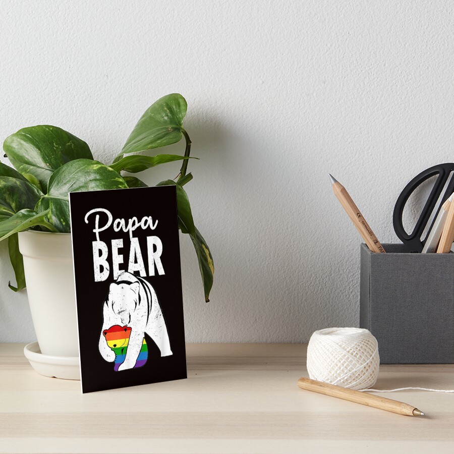 Papa Bear Gay Pride Rainbow Flag Lgbt Dad Camping Father Day Summer