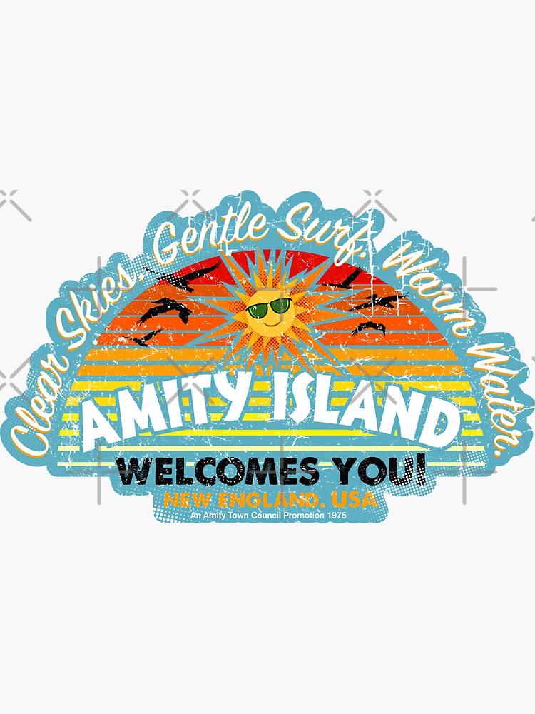 Amity Island Sticker For Sale By Trev Redbubble