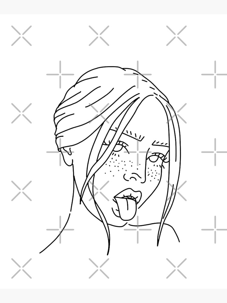 Ahegao Sexy Face Mounted Print For Sale By Bebykia Redbubble