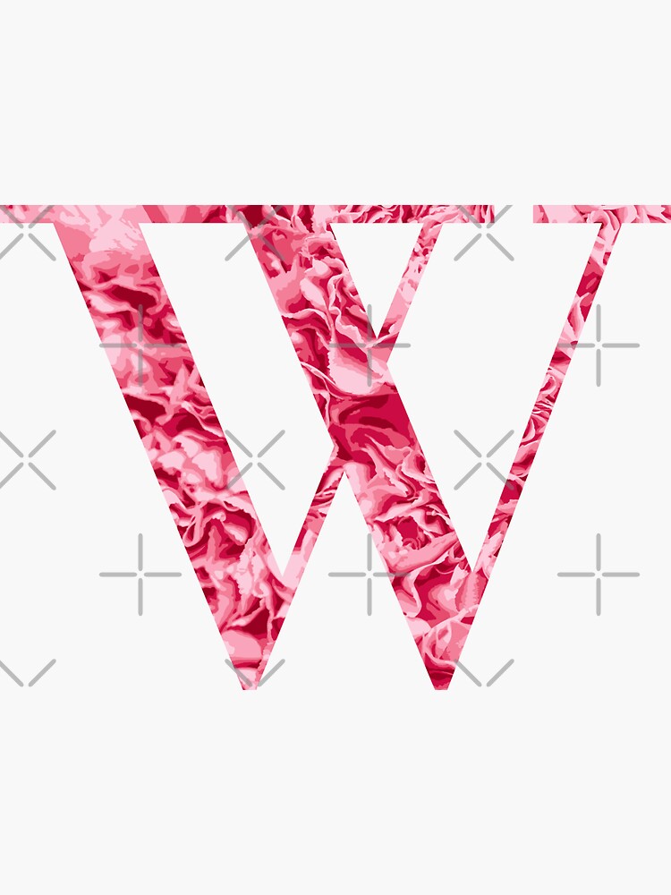 Letter W Light Pink Flowers Sticker For Sale By Ciaraprints Redbubble