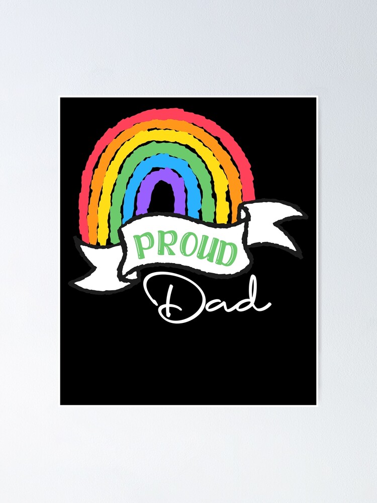 Mens Proud Dad Gay Pride Month Rainbow LGBT Parent Father S Day