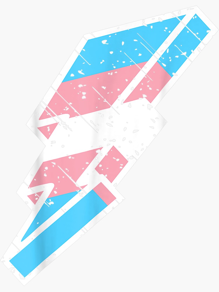 Transexual Pride Lightning Bolt Cute Trans Lgbtq Parade Sticker By