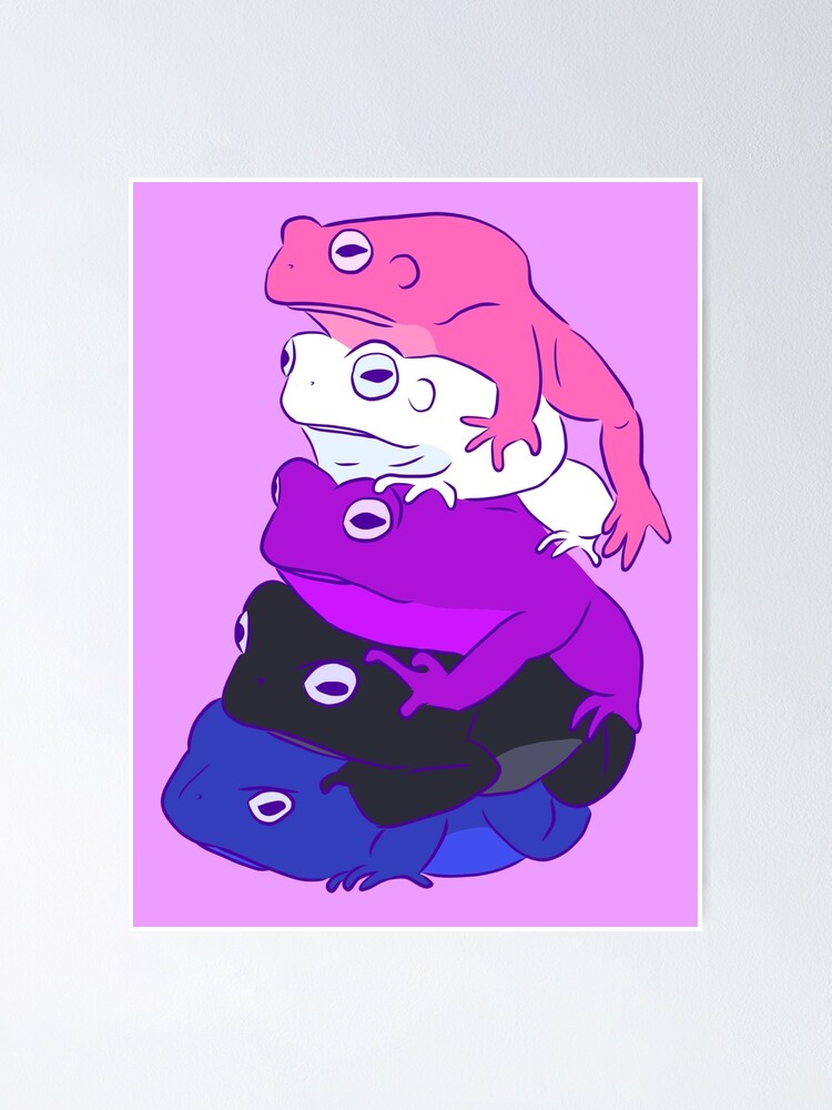 Genderfluid Pride Frog Stack Poster For Sale By Josierichey Redbubble