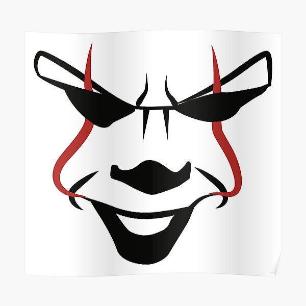 Scary Clown Face Poster For Sale By SummeRainArt Redbubble