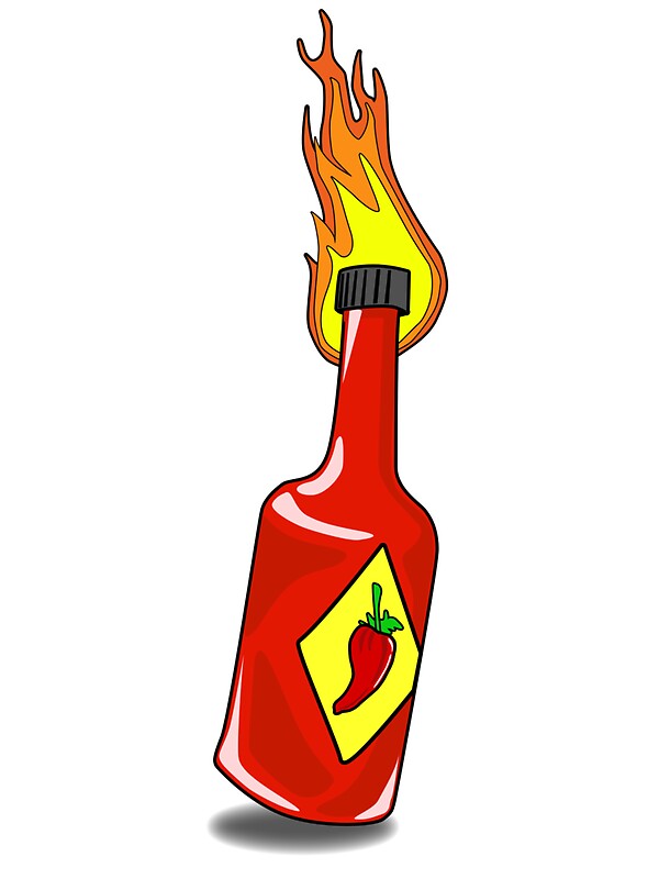 "Cartoon Hot Sauce" Stickers by mdkgraphics | Redbubble