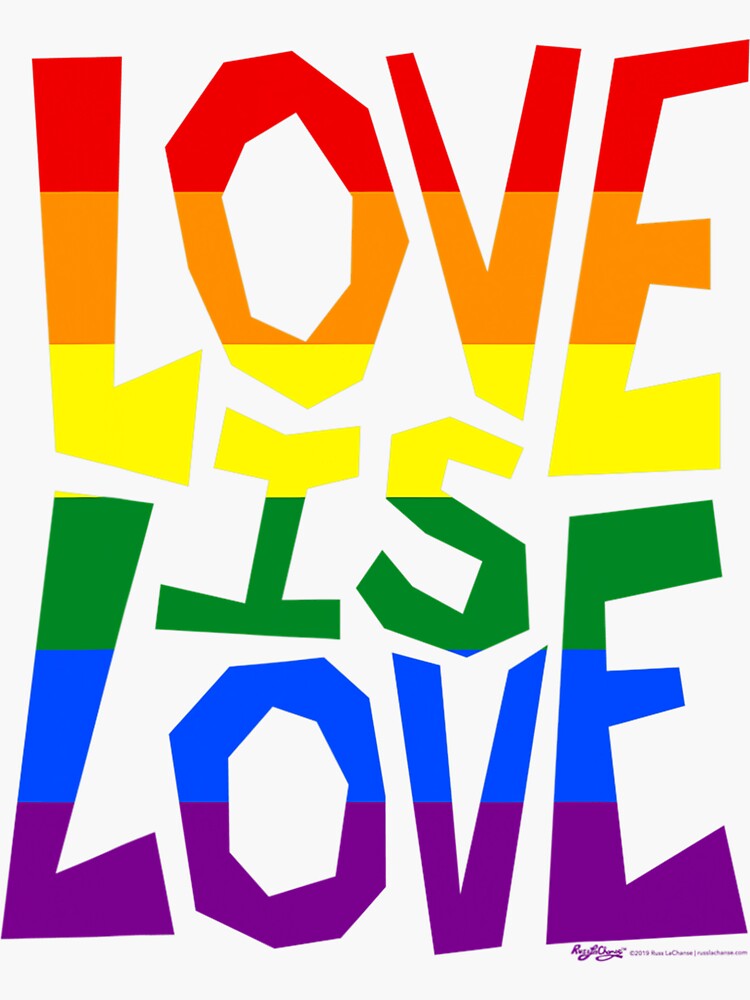 Love Is Love Gay Pride Lgbt Rainbow Flag Sticker By Jozefrespicio