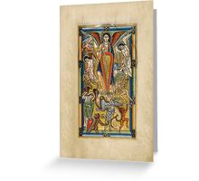 Saint Michael Battling the Dragon (1170 AD) Greeting Card