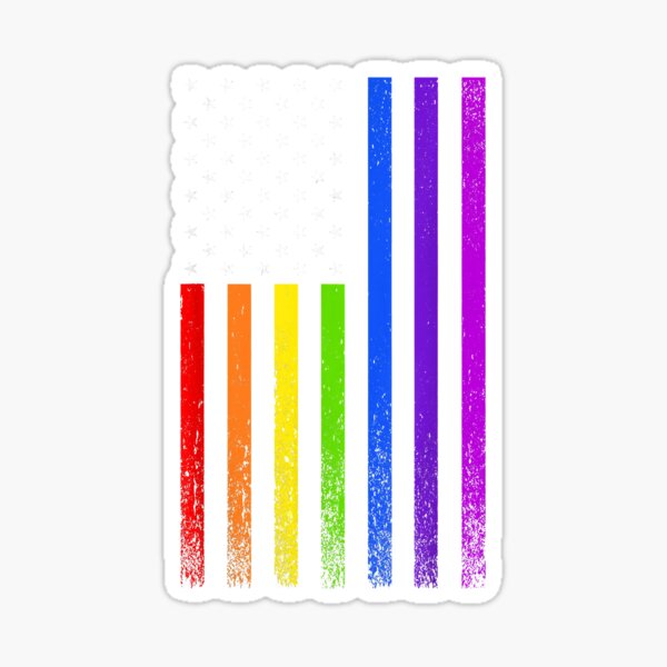 LGBTQ Queer Gay Pride Vintage Rainbow Flag T Shirt Sticker For Sale