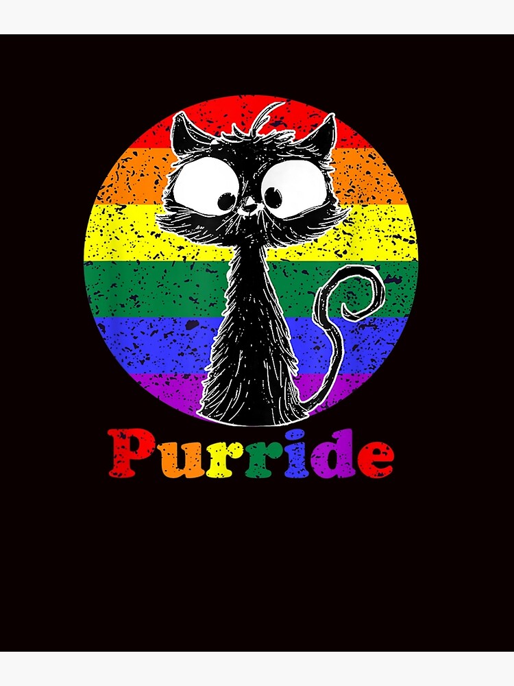 Lgbt Cat Lovers Purride Flag Gay Pride Month Lgbtq Poster By