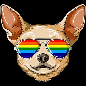 Chihuahua Gay Pride Flag Lgbt Rainbow Sunglasses Sticker For Sale By