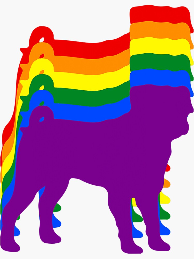 Gay Pride Pug Lgbt Rainbow Flag Awareness Sticker For Sale By