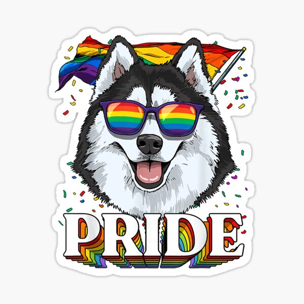 LGBT Siberian Husky Gay Pride LGBTQ Rainbow Flag Sunglasses Sticker By IrvingMorales Redbubble