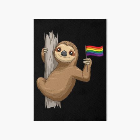 Gay Sloth Lgbt Pride Rainbow Flag Sloth Pride Month Art Board Print