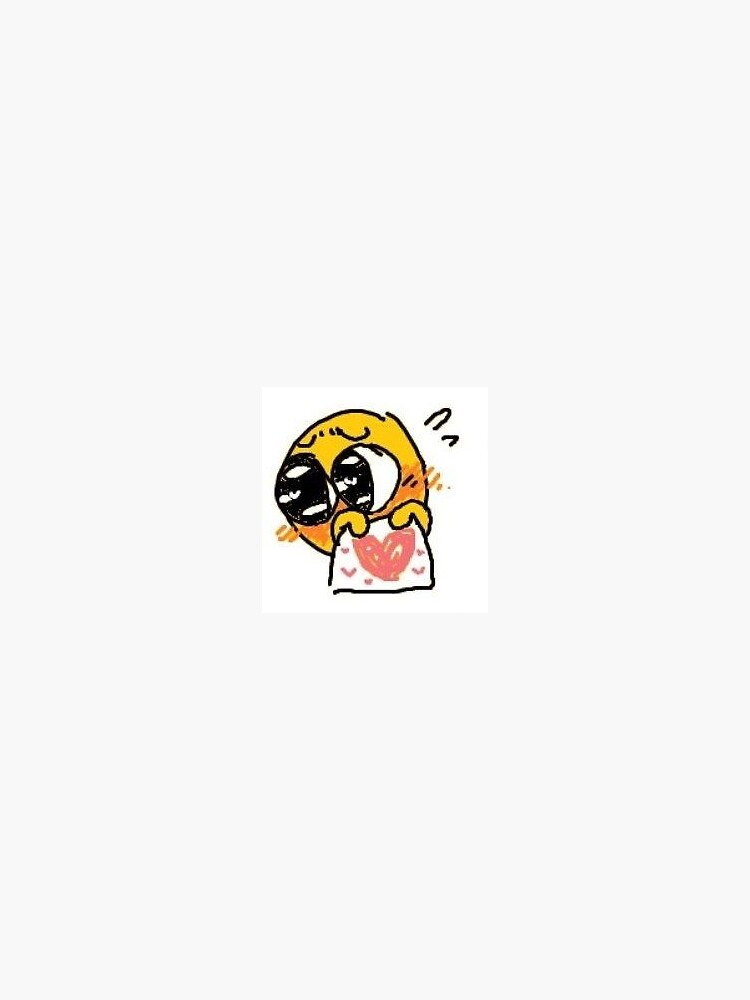 Cute Shy Nervous Emoji Blushing Reaction Pic Meme Sticker For Sale By