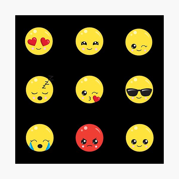 Smiley Emojis Faces Pack Photographic Print By Superdesign2022