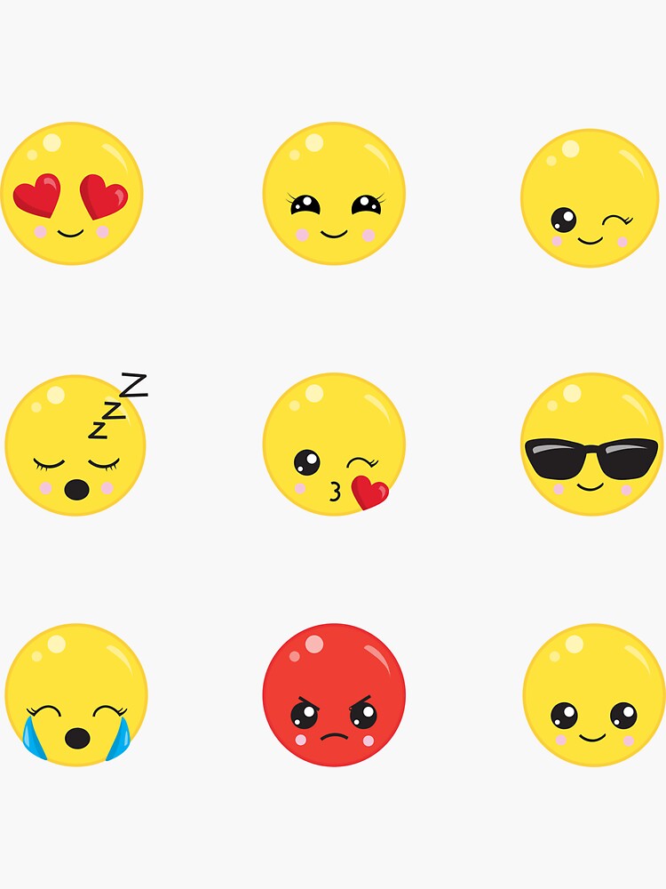 Smiley Emojis Faces Pack Sticker For Sale By Superdesign2022 Redbubble