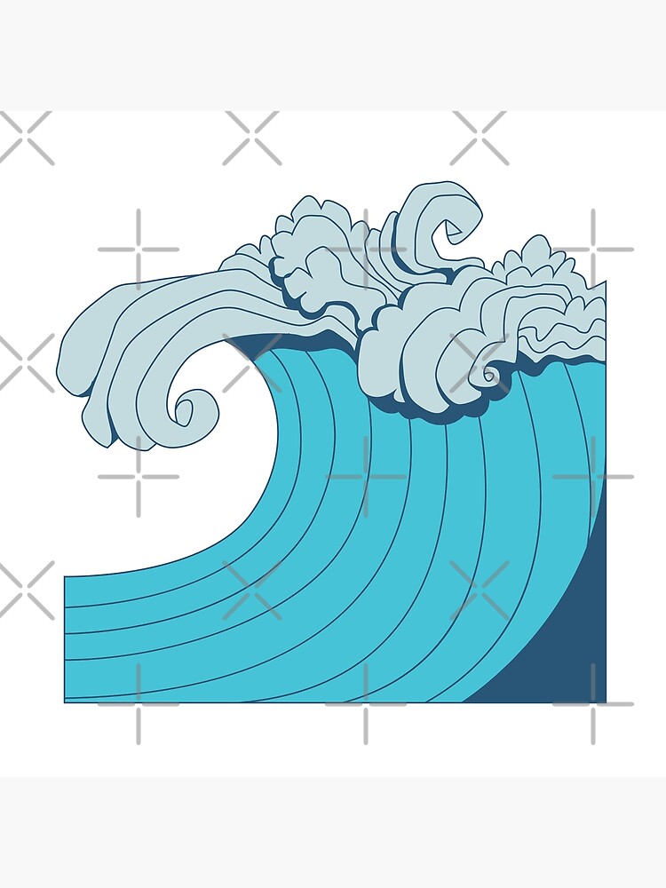 Wave Sticker Poster For Sale By Ashi Redbubble