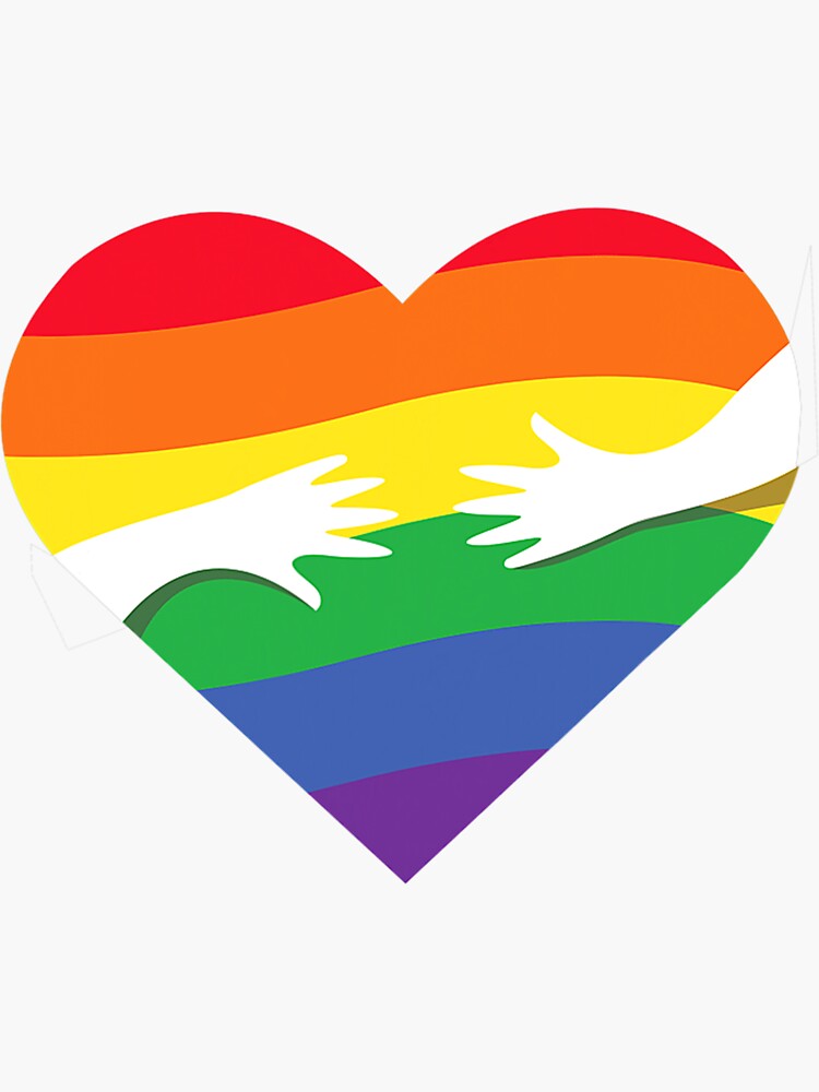 Gay Pride Clothing Lgbt Rainbow Flag Heart Equality Sticker For Sale