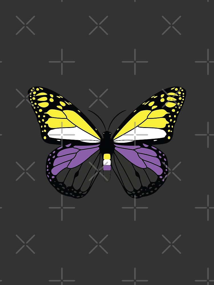 Non Binary Butterfly Pride Gift Enby Nonbinary Colorful Monarch