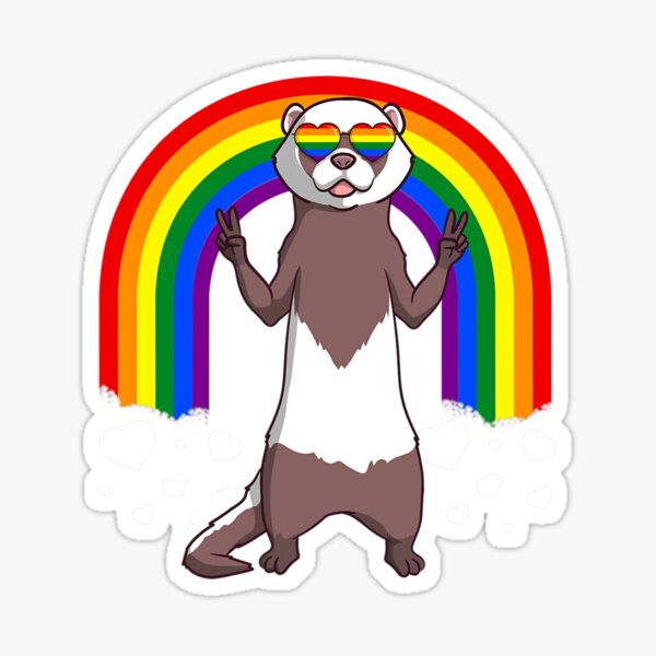 Lgbt Ferret Gay Pride Rainbow Lgbtq Cute Sticker For Sale By