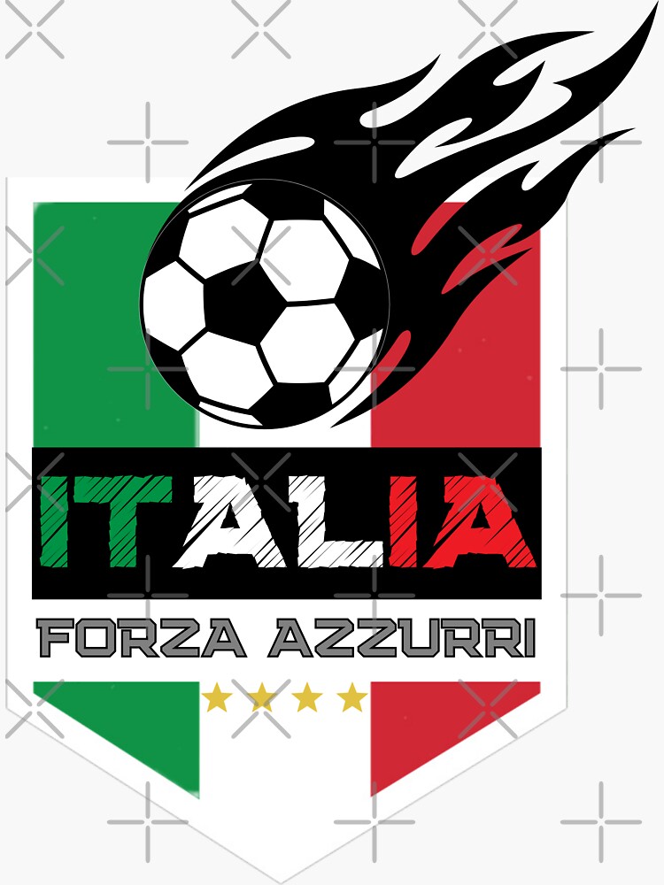 Italia Forza Azzurri Calcio Football Soccer Fire Sticker For Sale By