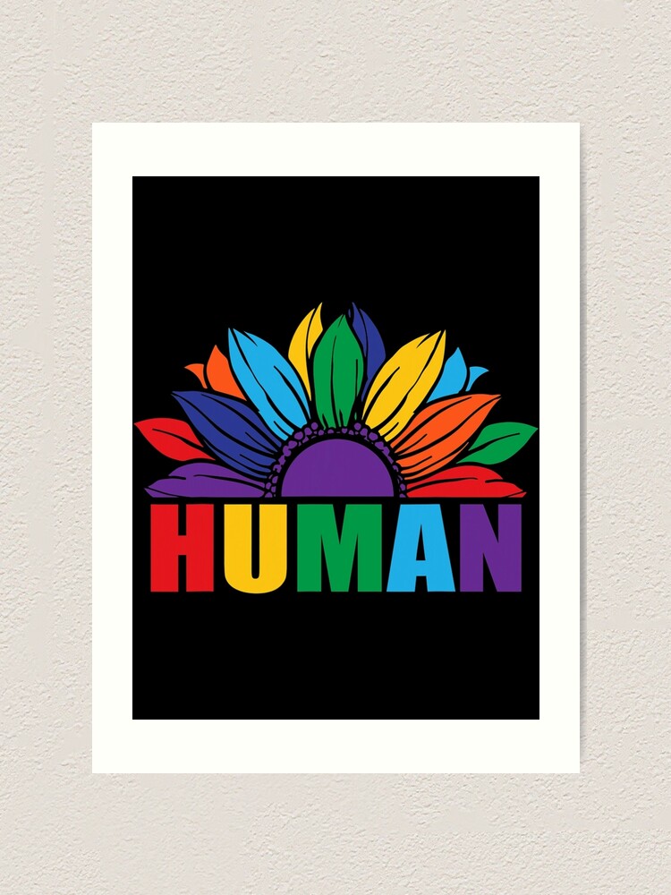 Human Lgbt Flag Gay Pride Month Transgender Rainbow Lgbtq Art Print