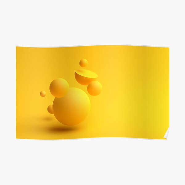 Yellow Spheres Poster For Sale By Valex Art Redbubble