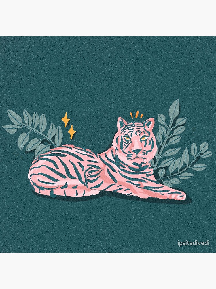 Pink Tiger Sticker For Sale By Ipsitadivedi Redbubble