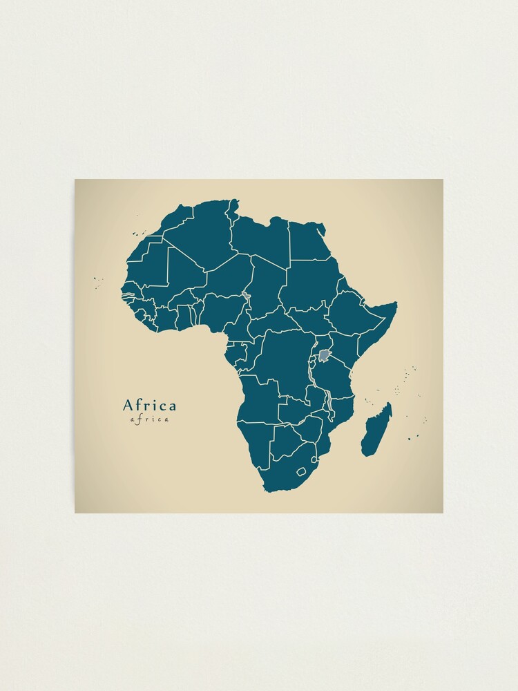 Lámina fotográfica Mapa moderno mapa del continente africano con las