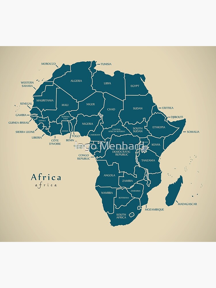 P Ster Mapa Moderno Mapa Del Continente Africano Con Nombres De